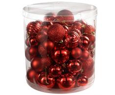 WeRChristmas Deluxe - Confezione di 80 palline assortite per albero di Natale, colore: Rosso/Verde