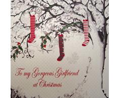 Bianco Carte Cotone alla mia Ragazza Splendida in Albero di Natale Natale Colpisce con Forza Il Cartone Mano