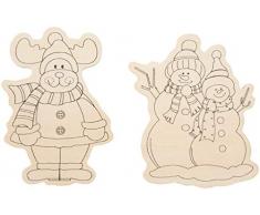 OmniReselling - Confezione da 2 Calamite da Frigorifero, Pupazzo di Neve e Renna, Non specificato