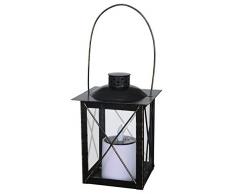 Naeve Leuchten Lampada solare da esterno lanterna, Metallo, Metallo Nero, 14Â x 14Â x 20,5Â cm