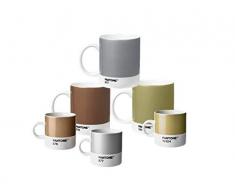 Pantone 18233 Set Porcellana, Composto caffÃ¨ e 3 tazzine da Espresso, Bronzo 876, Argento 877 e Oro 10124, Colore: Metallizzato, Metallic
