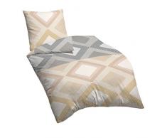 Biberna 75384 - Biancheria da Letto Singolo in Jersey, Conforme alla Norma Ãko-Tex 100, Marrone, 135 x 200 cm