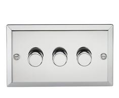 Knightsbridge 20Â A 1Â g DP Dimmer a 2 ingressi 3G Polished Chrome