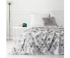 Design91 - Coperta da Salotto, Coperta per Poltrona, Coperta per Il Salotto, in Poliestere, 200 x 220 cm, Colore: Argento
