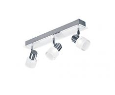 Trio Leuchten Lampada A Barra, 3 Cilindri, Cromo Trio 874410306 Presley Faretto LED, 3x4.5 W, 44 cm SMD 4,5W, 4.5 W