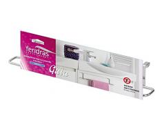 FERIDRAS Gaia Barra Portasciugamani Singola, Acciaio, Cromo, 8x38x6 cm