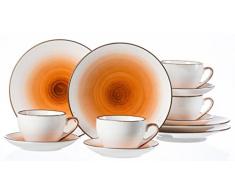Ritzenhoff & Breker Servizio da caffÃ¨ Cosmo, 12Â Pezzi, Porcellana, Arancione, 33Â x 33Â x 18Â cm,Â âÂ unitÃ 