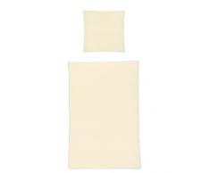 Irisette, Set di biancheria da letto in cotone Seersucker, Beige, 135 x 200 e 80 x 80 cm