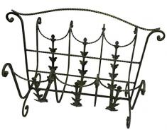 Lorenz Ferart 6850.0 Portariviste, Ferro Battuto, Struttura Base Nero Sfumata a Mano, Rame