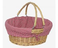 Red Hamper c019l Swing Maniglia Cesto Rosso e Bianco Controllare, Vimini, Brown, 30Â x 41Â x 18Â cm, Marrone, Taglia Unica