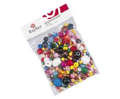 Rayher 1209900 Perline di Legno Colorate, SB-Btl. 75 g