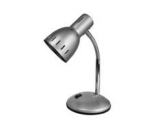 homea 6lce095ag lampada da scrivania a piede metallo argento 30Â cm