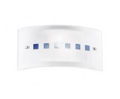 Rossini Illuminazione A. 1050-40-BLU Lampada Parete Vetro Decorato E27, 15 W, Blu