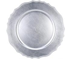 MI CASA - Sottopiatto Ondulato Argentato, 33 cm, Ã 33 cm