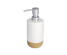 Wenko 22624100Â Corc Dispenser di sapone ceramica/sughero Bianco/Marrone 7,5Â x 8,5Â x 18,5Â cm
