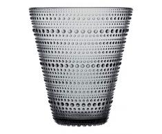 Iittala Kastehelmi - Vaso Decorativo in Vetro, 15,4 cm, Colore: Grigio