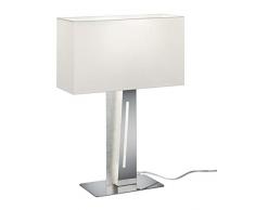 Trio Leuchten Nestor - Lampada da tavolo in metallo, 5 W, colore: argento/bianco