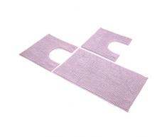 Sophie Maison Poppy Set Tappeti Bagno, 100% Microfibra Poliestere, Rosa, 45 x 75+45 x 4