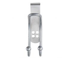 Wenko 22697100Â Gancio Porta Foro Design Set congelatore, Ganci Appendiabiti, Ganci da Bagno, Acciaio, Argento, 6Â x 3.2Â x 9.5Â cm