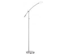 Honsel luci lampada da terra, metallo, 6.2Â W, Nichel Opaco/cromato, 60Â x 2Â x 155Â cm
