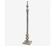 Better & Best Lampada da pavimento in legno, con base quadrata, colore grigio decapato, dimensioni 25,5 x 25,5 x 132 cm,