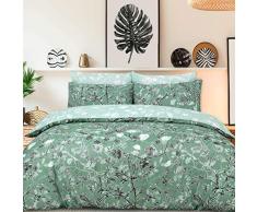 Sleepdown Monkey Trees Senape - Biancheria da letto, Misto cotone., Verde, Singolo