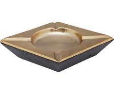 Kare 61679 Galan Diamond - Posacenere in alluminio rivestito, colore: nero/oro