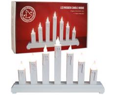 The Christmas Workshop Christmas Workshop 81210-Ponte portacandele in Legno, luci Bianche Calde, Funzionamento a Batteria, Decorazione Natalizia