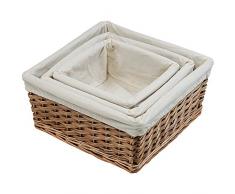 Kesper 17872 Cesta portaoggetti in legno, 28,5 x 28,5 x 14,5 cm