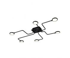 Homemania Lampada a Soffitto Diego Plafoniera, da Parete, Nero in Metallo, 92 x 64 x 9 cm, 1 x LED, 36W, 3780LM, 4200K, Luce Bianca Naturale