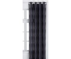 Home Maison 09349Â âÂ 8-al Rotonda Jacquard Tenda con Occhielli, 140Â x 260Â cm, Colore: Argento/Nero