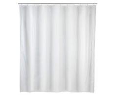 WENKO Tenda doccia bianco - impermeabile, di facile manutenzione, con 16 anelli per tenda da doccia, PEVA, 240 x 180 cm, Bianco