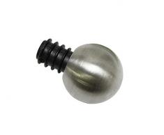 GARDINIA Bottoni terminali per aste per tende, 2 x Cappuccio terminale a pallina, Serie New York, Acciaio inox, Ø 12 mm
