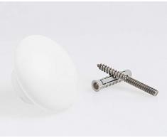 Decoramo Pomello in Legno, Bianco, Taglia Unica