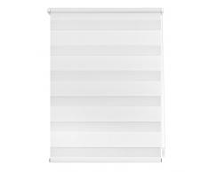 Lichtblick, Doppia Tenda a Rullo, con Ganci di Montaggio, Senza Fori, codice Articolo KDR.045.150.02, Tessuto Poliestere, Bianco, 120 cm x 150 cm (B x L)