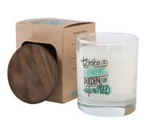 Item Candela Profumata Barattolo con Coperchio, Vetro, Bianco, 9Â x 8Â x 8Â cm