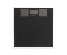 Brabantia Bathroom Scale Bilancia per Persone di Vetro a Energia Solare, Nero