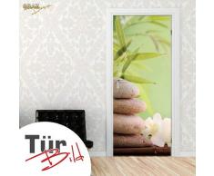 Graz Design - Adesivo per porta del bagno Ciottoli Wellness 92x213cm