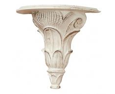 Biscottini Mensola da Muro, Mensola da Parete, Mensole Portaoggetti in legno finitura bianco anticato L 31 x PR 16 x H 29 cm Made in Italy
