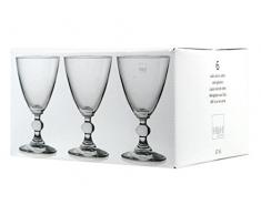 H&H 1183517 Set 6 Calici Vetro Splendor Trasparente Vino Cl17 Arredo Tavola