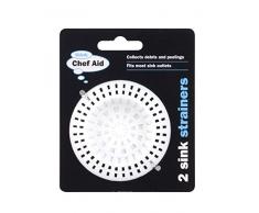 Chef Filtro Aiuti 2 pezzi di plastica lavandino, bianco