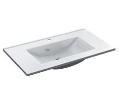 ARKITMOBEL Ermes B01 Lavabo, 81,5x46x18 H cm, Bianco, Polipropilene