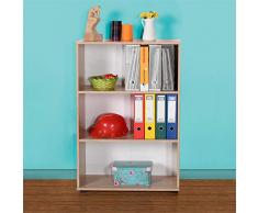 Adore Rio - Libreria con 3 Ripiani, Melamina Sonoma, 72x109x34 cm