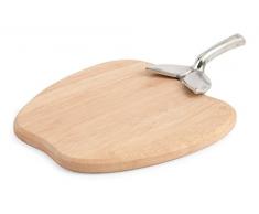 H&H R0945X Tagliere Mela Manico Silver 18X28 Utensili da Cucina, Marrone