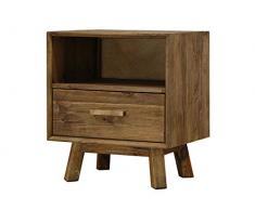 BigBuy Home Comodino da notte (55 x 45 x 62 cm) Legno riciclato, Multicolore, Taglia unica