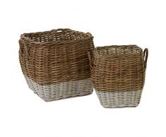 Premier Set di 2 Ceste, Kubu Rattan, Multicolore