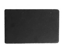 H&H Ardesia Set 6 Piatti Rettangolari, Nero, 38x26x0.5 cm