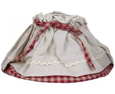 Better & Best 2642599-Schermo da lampada in cotone, modello vintage, da 25 cm, colore: bianco con fiocco e bordo con florecitas colore: fragola