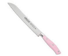 Arcos Serie Riviera Rose - Coltello Pane - Acciaio Inossidabile Forgiato Nitrum 200 mm - Manico Polioxymetilene (Pom) Colore Rosa
