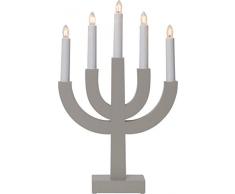 Star - Candelabro da finestra in legno, colore: Bianco